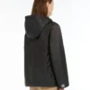 Padded water-repellent hooded jacket, black