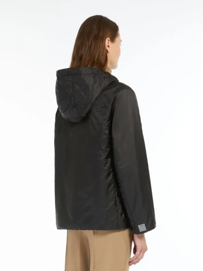 Padded water-repellent hooded jacket, black