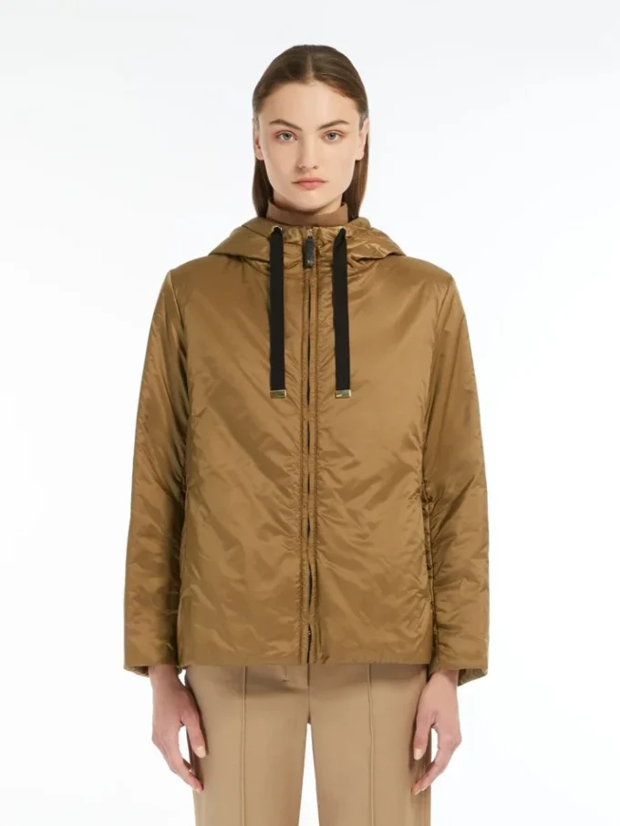 Padded water-repellent hooded jacket, caramel Padded water-repellent hooded jacket, caramel