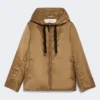 Padded water-repellent hooded jacket, caramel Padded water-repellent hooded jacket, caramel