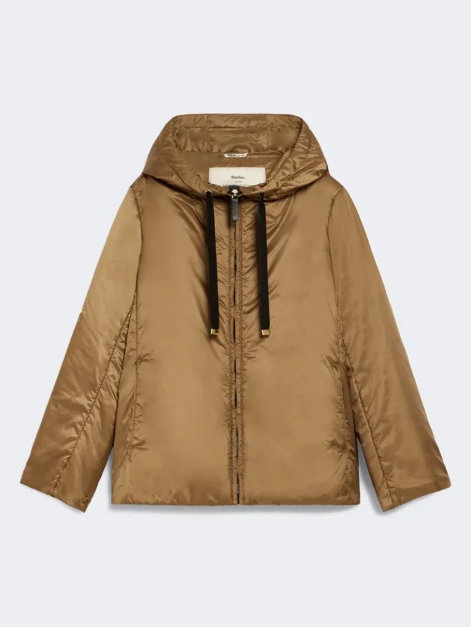 Padded water-repellent hooded jacket, caramel Padded water-repellent hooded jacket, caramel