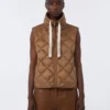 Padded water-repellent nylon canvas gilet, caramel Padded water-repellent nylon canvas gilet, caramel