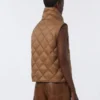 Padded water-repellent nylon canvas gilet, caramel Padded water-repellent nylon canvas gilet, caramel