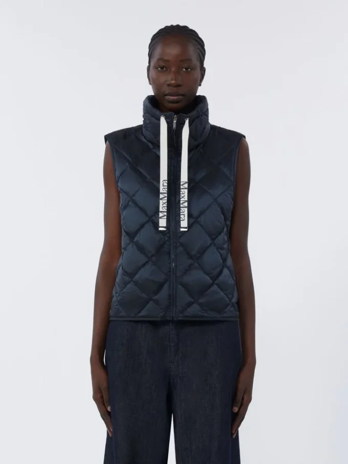 Padded water-repellent nylon canvas gilet, midnightblue Padded water-repellent nylon canvas gilet, midnightblue