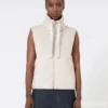 Padded water-repellent nylon canvas gilet, sand Padded water-repellent nylon canvas gilet, sand