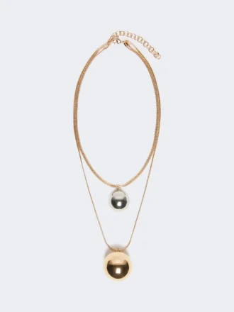 Pasticcino bag metal necklace, gold Pasticcino bag metal necklace, gold