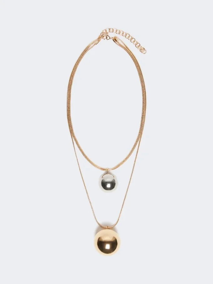 Pasticcino bag metal necklace, gold