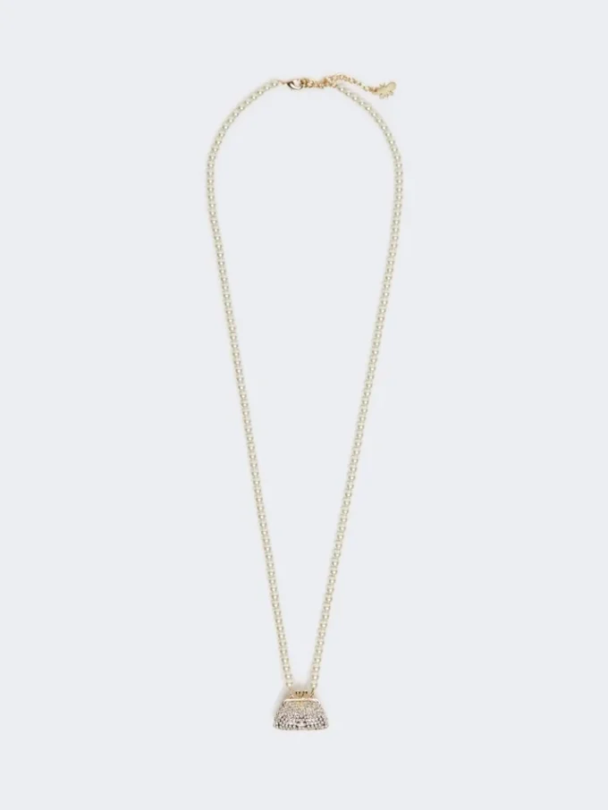 Pasticcino bag-pendant necklace, optical white Pasticcino bag-pendant necklace, optical white