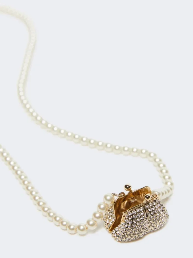 Pasticcino bag-pendant necklace, optical white Pasticcino bag-pendant necklace, optical white