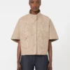 Patterned cotton cloak, tobacco Patterned cotton cloak, tobacco