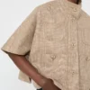 Patterned cotton cloak, tobacco Patterned cotton cloak, tobacco