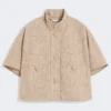 Patterned cotton cloak, tobacco Patterned cotton cloak, tobacco