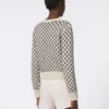 Patterned wool and cashmere cardigan, beige Patterned wool and cashmere cardigan, beige