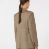 Patterned wool twill blazer, caramel