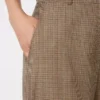 Patterned wool wide-leg trousers, caramel