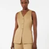 Pinstripe jacquard jersey gilet, desert Pinstripe jacquard jersey gilet, desert
