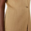 Pinstripe jacquard jersey gilet, desert Pinstripe jacquard jersey gilet, desert