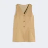 Pinstripe jacquard jersey gilet, desert Pinstripe jacquard jersey gilet, desert