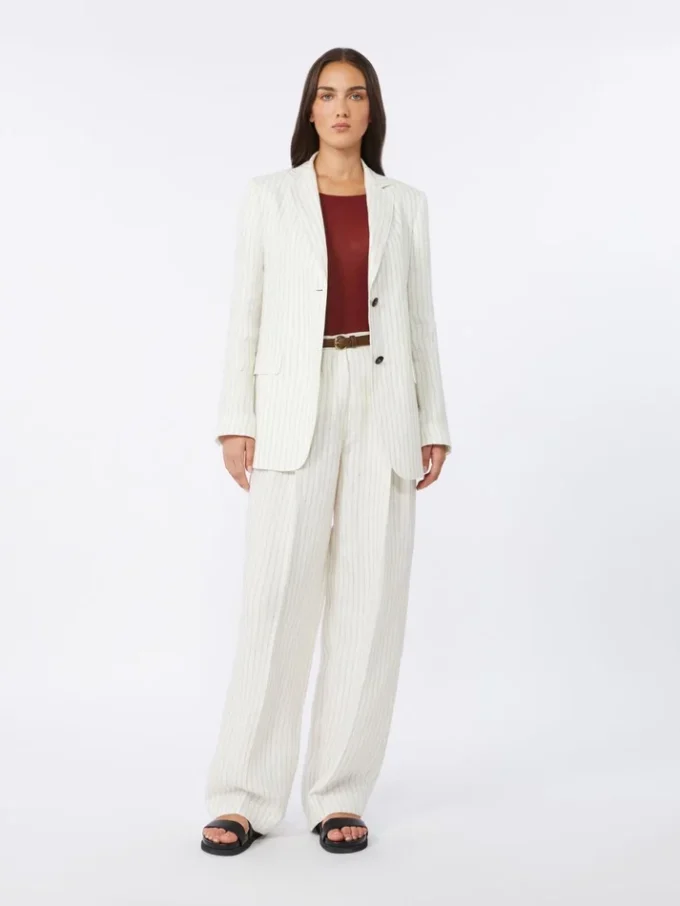 Pinstripe linen blazer, natural Pinstripe linen blazer, natural