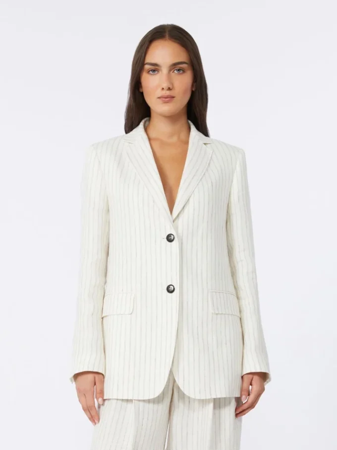 Pinstripe linen blazer, natural Pinstripe linen blazer, natural