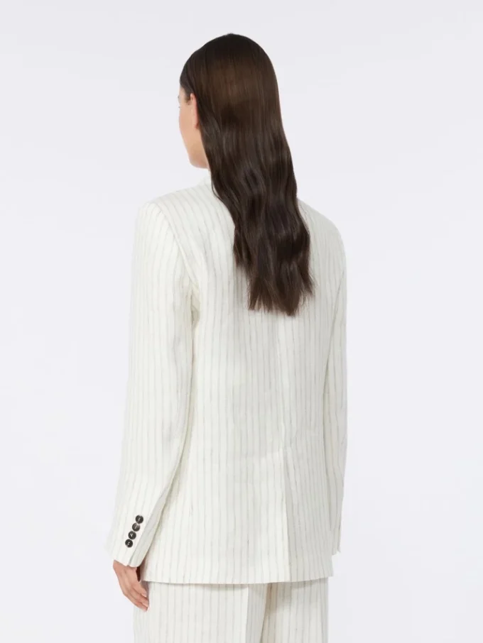 Pinstripe linen blazer, natural Pinstripe linen blazer, natural