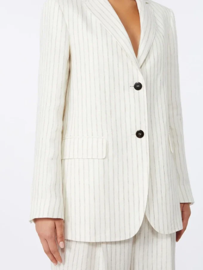 Pinstripe linen blazer, natural Pinstripe linen blazer, natural