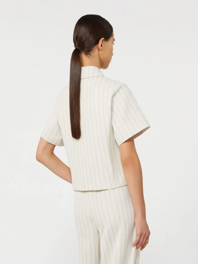 Pinstripe piqua jersey jacket, white Pinstripe piqua jersey jacket, white