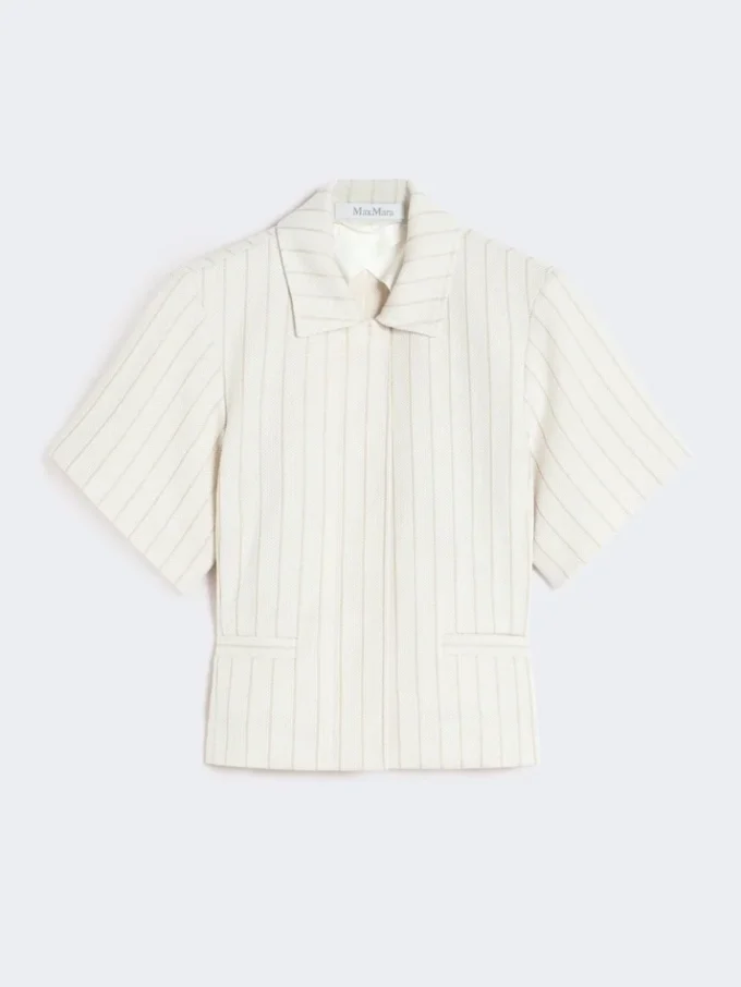 Pinstripe piqua jersey jacket, white Pinstripe piqua jersey jacket, white