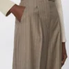 Pinstripe wool trousers, hazelnut brown