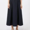 Pleated jacquard skirt, midnightblue