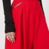 Pleated stretch wool trousers, red