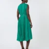 Plissa-pleated chiffon dress, green Plissa-pleated chiffon dress, green