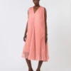 Plissa-pleated chiffon dress, pink Plissa-pleated chiffon dress, pink