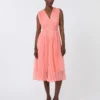 Plissa-pleated chiffon dress, pink Plissa-pleated chiffon dress, pink