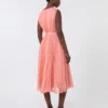 Plissa-pleated chiffon dress, pink Plissa-pleated chiffon dress, pink
