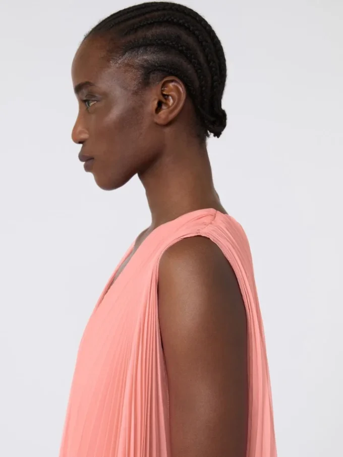 Plissa-pleated chiffon dress, pink Plissa-pleated chiffon dress, pink
