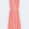 Plissa-pleated chiffon dress, pink Plissa-pleated chiffon dress, pink