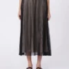 Plissa-pleated tulle skirt, black