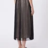 Plissa-pleated tulle skirt, black