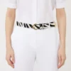 Pony hair-look printed leather belt, white Pony hair-look printed leather belt, white
