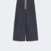 Poplin drawstring trousers, ultramarine Poplin drawstring trousers, ultramarine