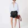 Poplin kimono-style tunic, avio