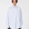 Poplin kimono-style tunic, avio