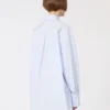 Poplin kimono-style tunic, avio