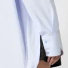 Poplin kimono-style tunic, avio