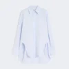 Poplin kimono-style tunic, avio