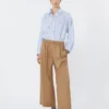 Poplin shirt with embroidery, light blue