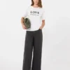 Print and embroidery-adorned jersey t-shirt, white