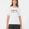Print and embroidery-adorned jersey t-shirt, white