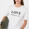 Print and embroidery-adorned jersey t-shirt, white